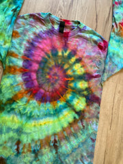 Small Shirt | Handmade Spiral Swirl Shirt | Trippy Tie Dye Tee | Lotus Flower Shirt | Oversized Tee | Psychedelic Shirt | Long Sleeve Yoga