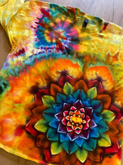 2XL Special Mandala Shirt | Trippy Tie Dye Tee | Lotus Flower Shirt | Oversized Tee | Psychedelic Shirt | Long Sleeve Yoga Tee