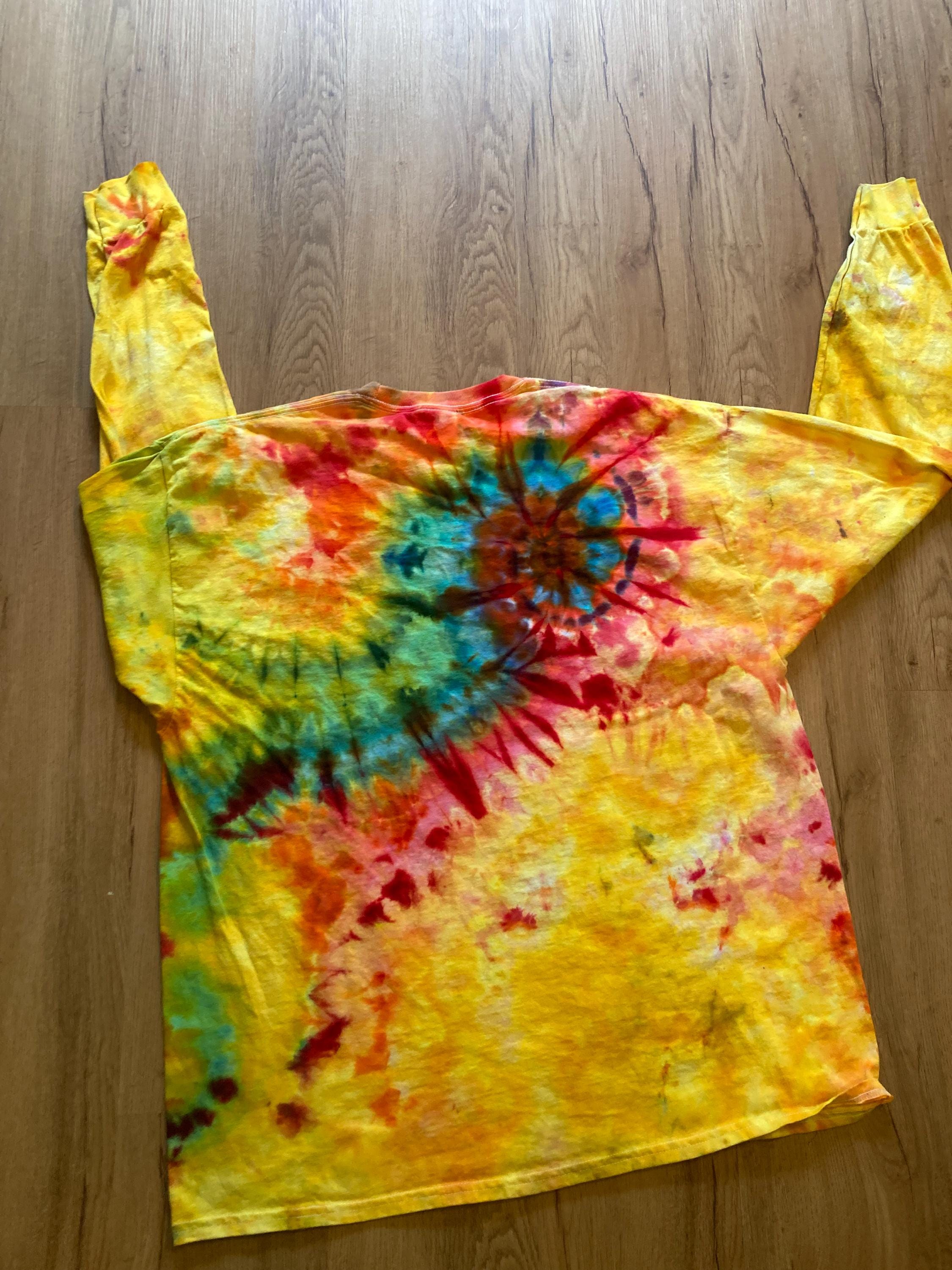 2XL Special Mandala Shirt | Trippy Tie Dye Tee | Lotus Flower Shirt | Oversized Tee | Psychedelic Shirt | Long Sleeve Yoga Tee