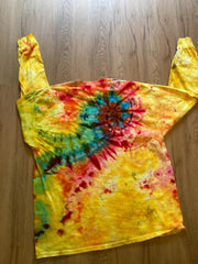 2XL Special Mandala Shirt | Trippy Tie Dye Tee | Lotus Flower Shirt | Oversized Tee | Psychedelic Shirt | Long Sleeve Yoga Tee