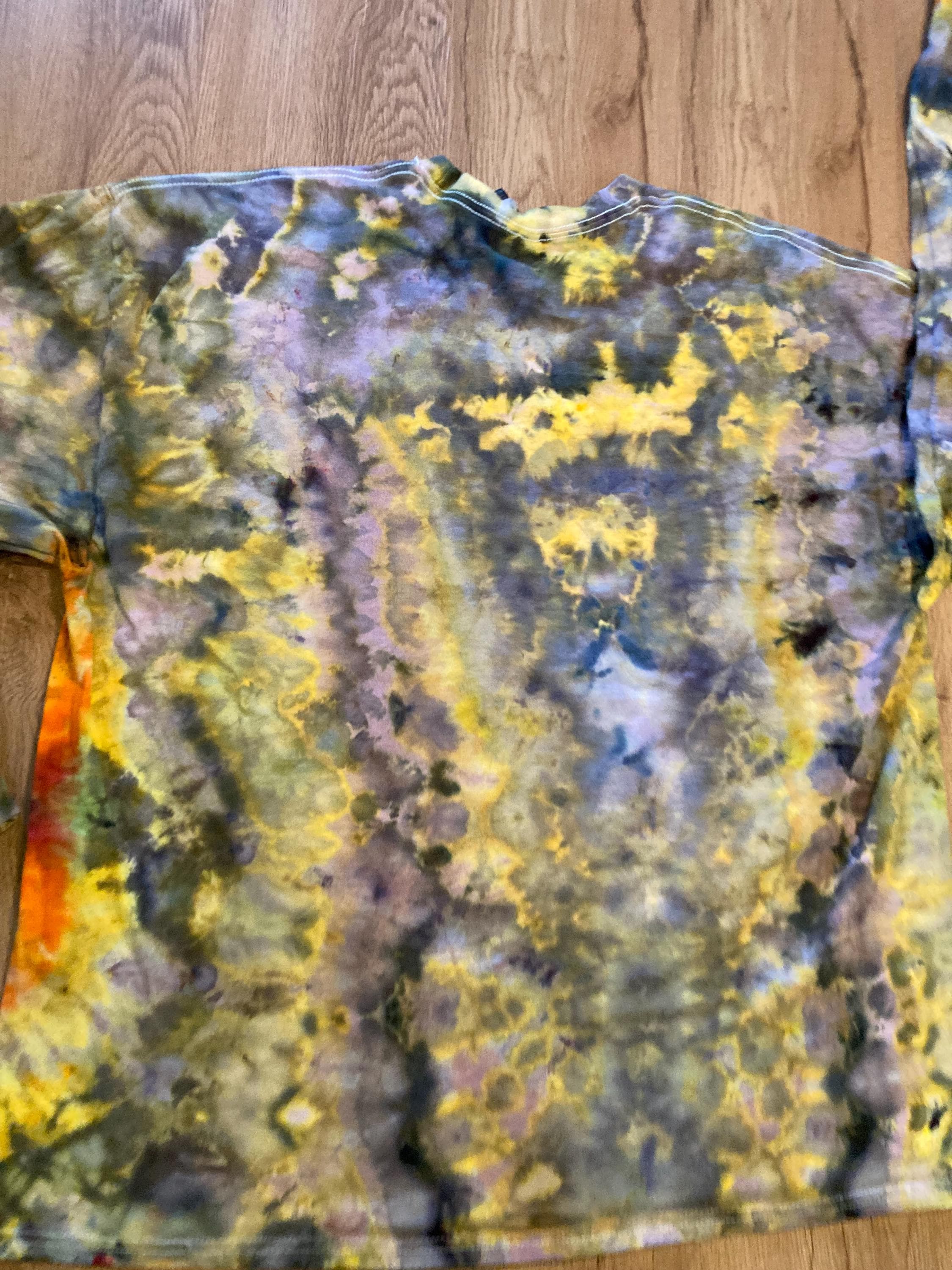 2XL Handmade Mandala Shirt | Trippy Tie Dye Tee | Lotus Flower Shirt | Oversized Tee | Psychedelic Shirt | Long Sleeve Yoga Tee