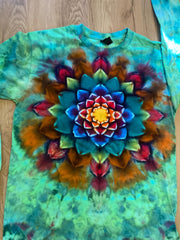 Medium Shirt | Handmade Fractal Shirt | Trippy Tie Dye Tee | Lotus Flower Shirt | Oversized Tee | Psychedelic Shirt | Long Sleeve Yoga Tee