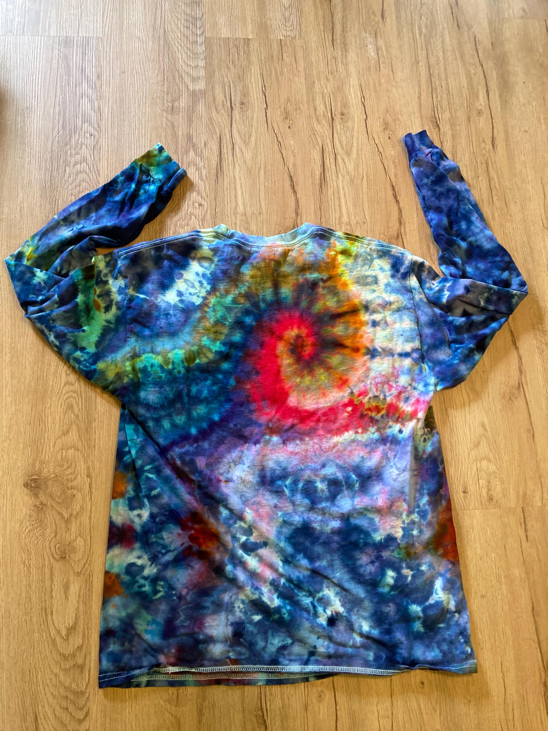 Large Shirt | Handmade Special Mandala Shirt | Trippy Tie Dye | Lotus Flower Shirt | Oversized Tee| Psychedelic Shirt | Long Sleeve Yoga Tee