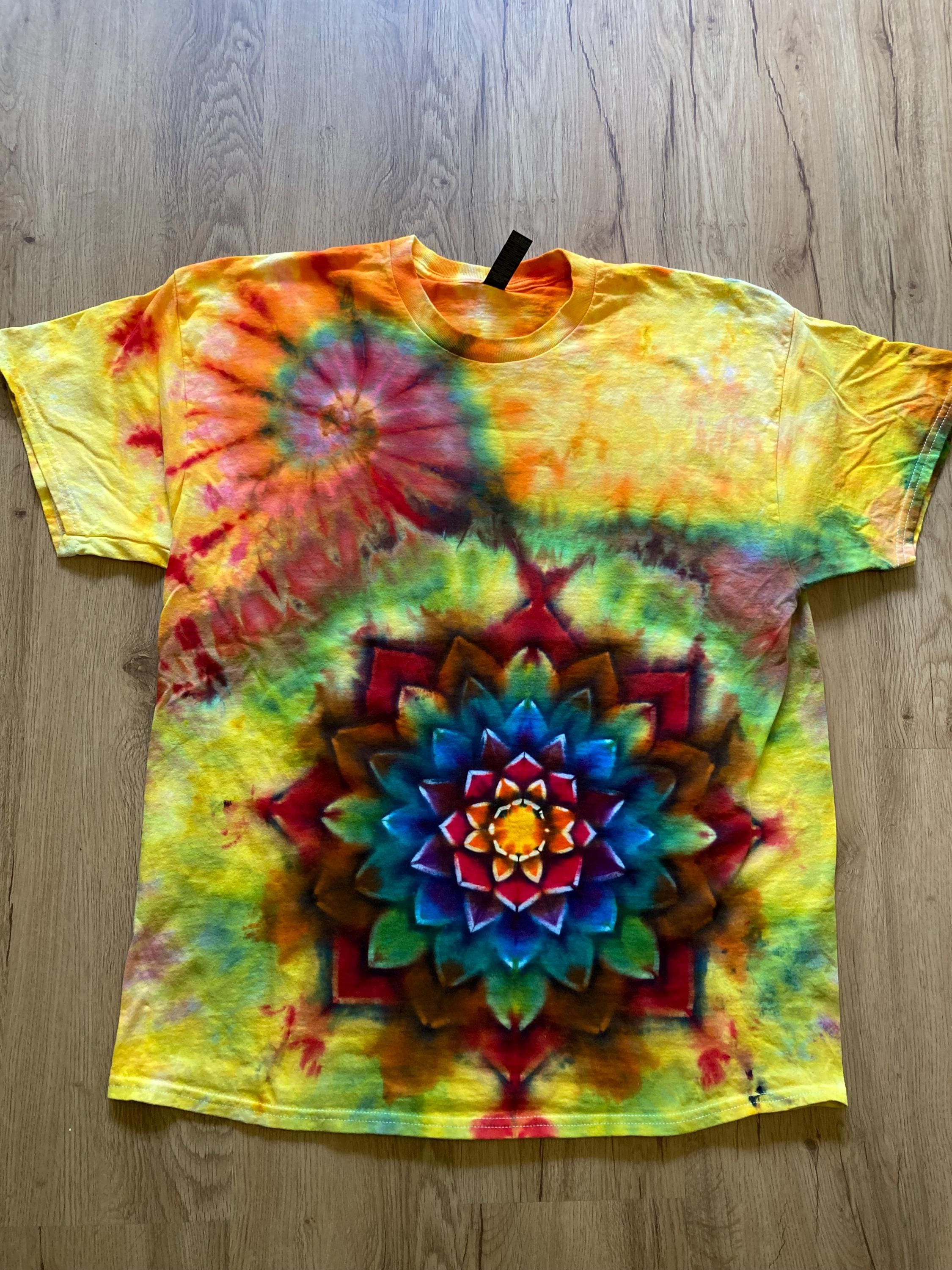 Xl Shirt | Special Tie Dye Shirt | Psychedelic T Shirt | Galaxy Ice Dye Shirt | Festival Shirt | Mandala Psytrance Shirt | Geode Tie Dye