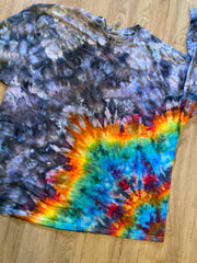 3XL Shirt | Handmade Mandala Shirt | Trippy Tie Dye Tee | Lotus Flower Shirt | Oversized Tee | Psychedelic Shirt | Long Sleeve Yoga Tee