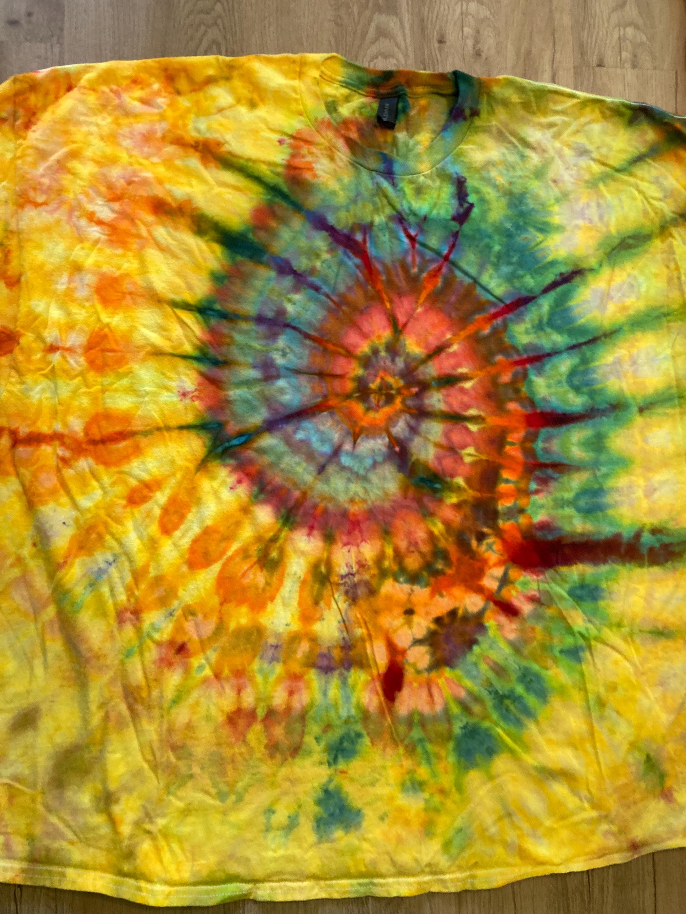 5XL Shirt | Handmade Spiral Swirl Shirt | Trippy Tie Dye Tee | Super Spiral Shirt | Oversized Tee | Psychedelic Shirt | Long Sleeve Yoga Tee