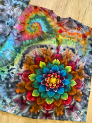 5XL Shirt | Handmade Special Mandala Shirt | Trippy Tie Dye | Lotus Flower Shirt | Oversized Tee | Psychedelic Shirt | Long Sleeve Yoga Tee