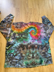 5XL Shirt | Handmade Special Mandala Shirt | Trippy Tie Dye | Lotus Flower Shirt | Oversized Tee | Psychedelic Shirt | Long Sleeve Yoga Tee