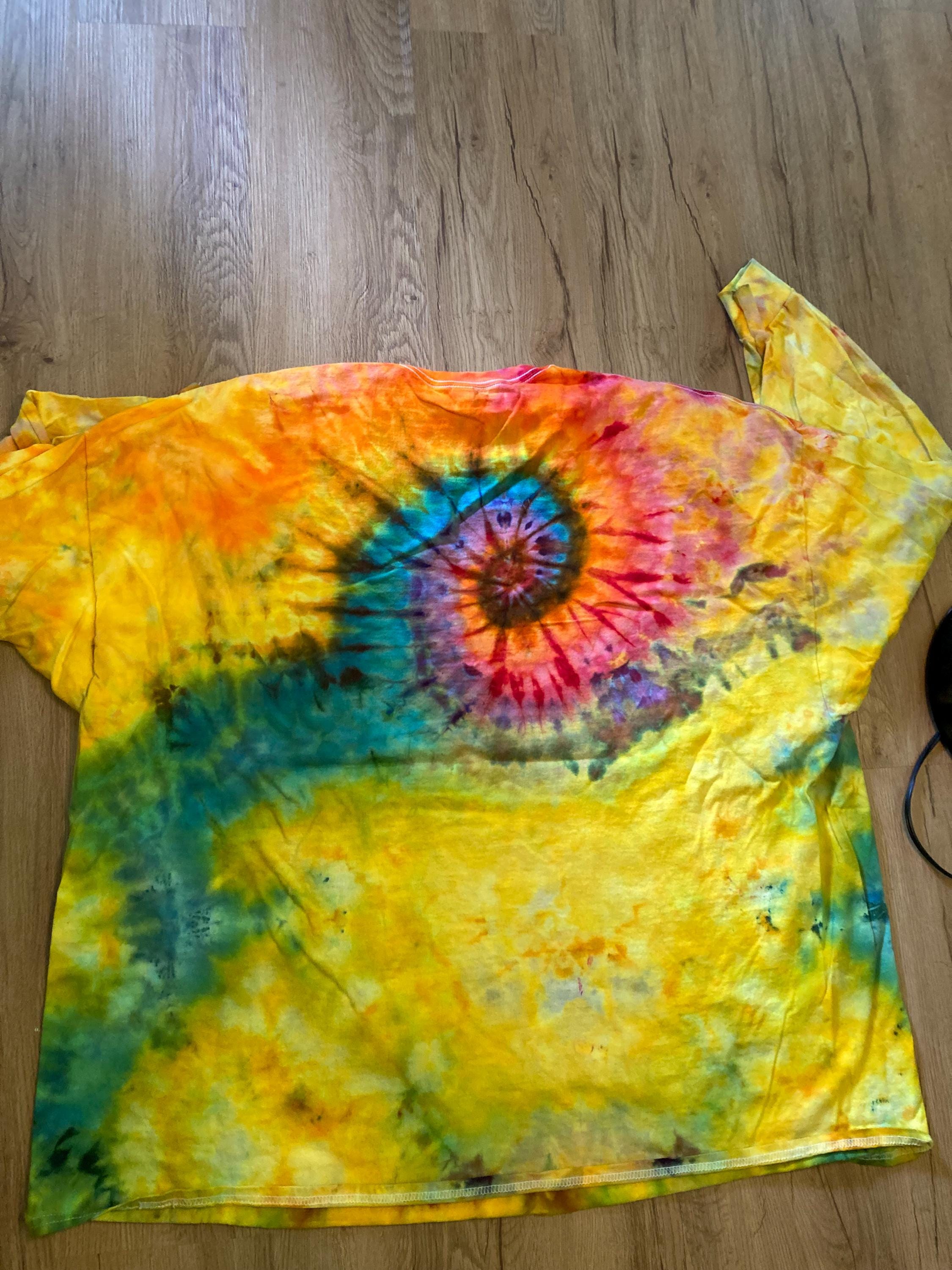 5XL Shirt | Handmade Special Mandala Shirt | Trippy Tie Dye | Lotus Flower Shirt | Oversized Tee | Psychedelic Shirt | Long Sleeve Yoga Tee