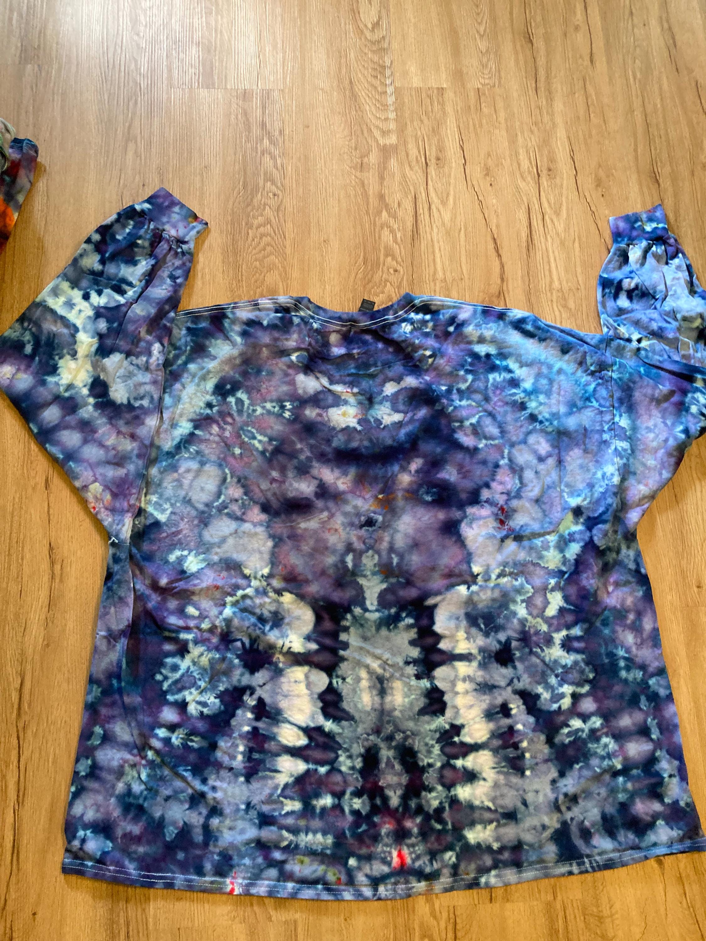 5XL Shirt | Handmade mandala Shirt | Trippy Tie Dye Tee | Super Spiral Shirt | Oversized Tee | Psychedelic Shirt | Long Sleeve Yoga Tee