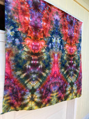 Psychedelic Wall Hanging | Trippy Tie Dye Tapestry | Ice Dye Tapestry | Fractal Tapestry | Above Bed Decor | Psytrance Art