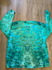 3XL Shirt | Handmade Mandala Shirt | Trippy Tie Dye Tee | Lotus Flower Shirt | Oversized Tee | Psychedelic Shirt | Long Sleeve Yoga Tee