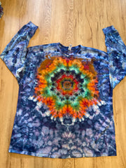 3XL Shirt | Handmade Mandala Shirt | Trippy Tie Dye Tee | Lotus Flower Shirt | Oversized Tee | Psychedelic Shirt | Long Sleeve Yoga Tee