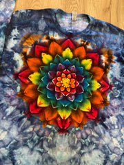 3XL Shirt | Handmade Mandala Shirt | Trippy Tie Dye Tee | Lotus Flower Shirt | Oversized Tee | Psychedelic Shirt | Long Sleeve Yoga Tee