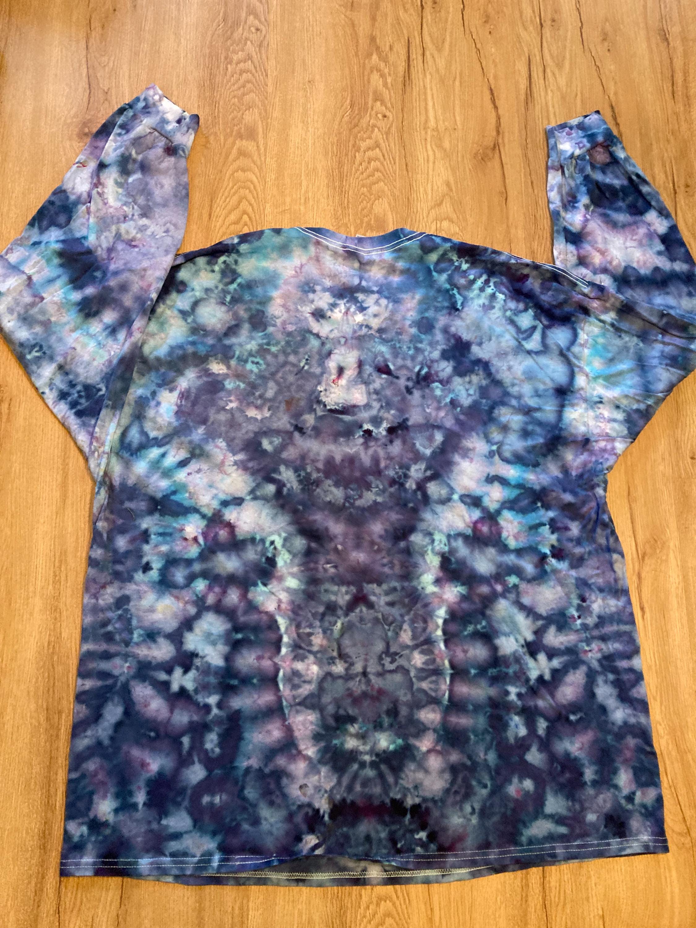3XL Shirt | Handmade Mandala Shirt | Trippy Tie Dye Tee | Lotus Flower Shirt | Oversized Tee | Psychedelic Shirt | Long Sleeve Yoga Tee