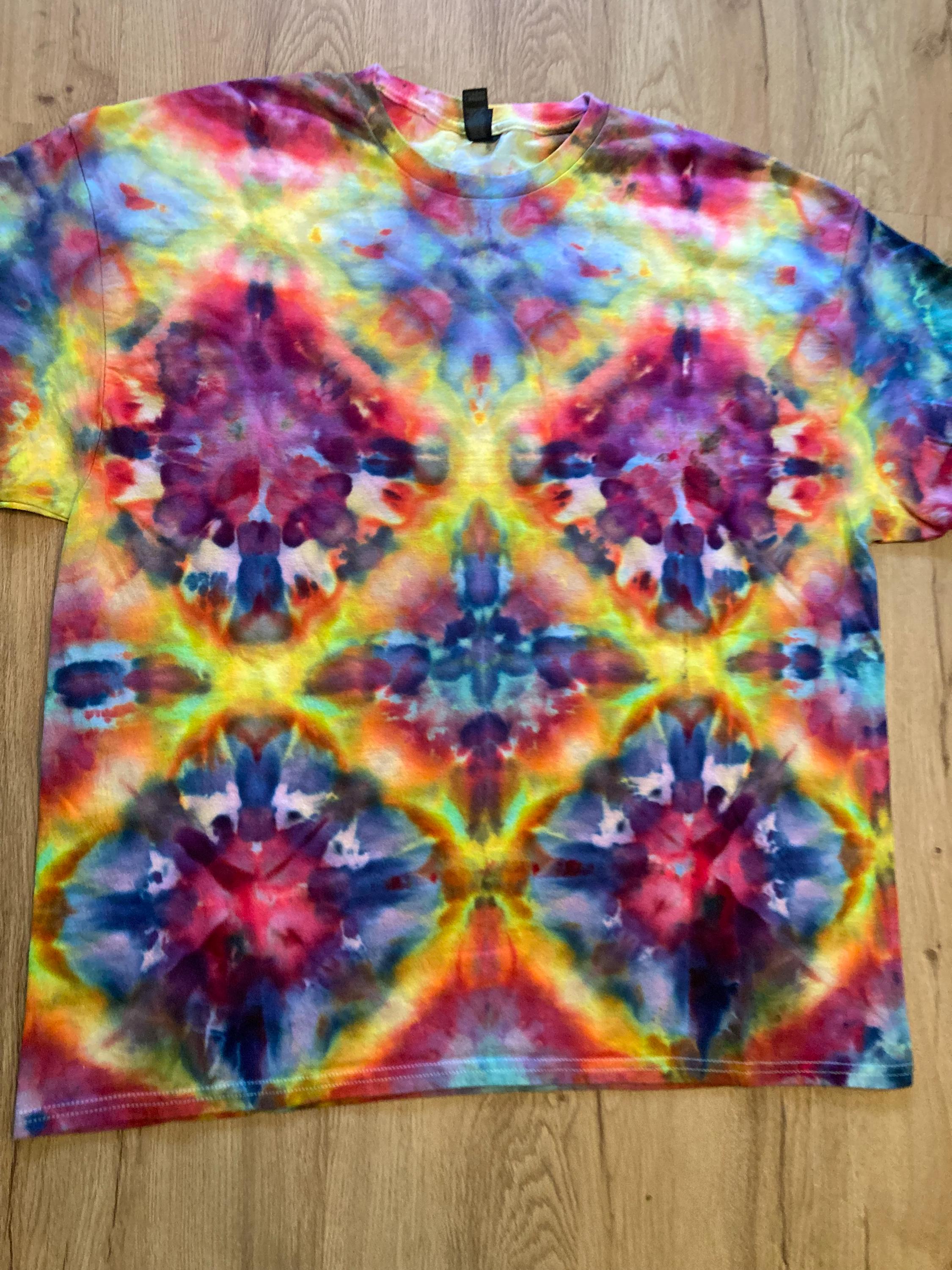 2Xl | fractal Tie Dye Shirt | Psychedelic T Shirt | Galaxy Ice Dye Shirt | Festival Shirt | Mandala Psytrance Shirt | Geode Tie Dye