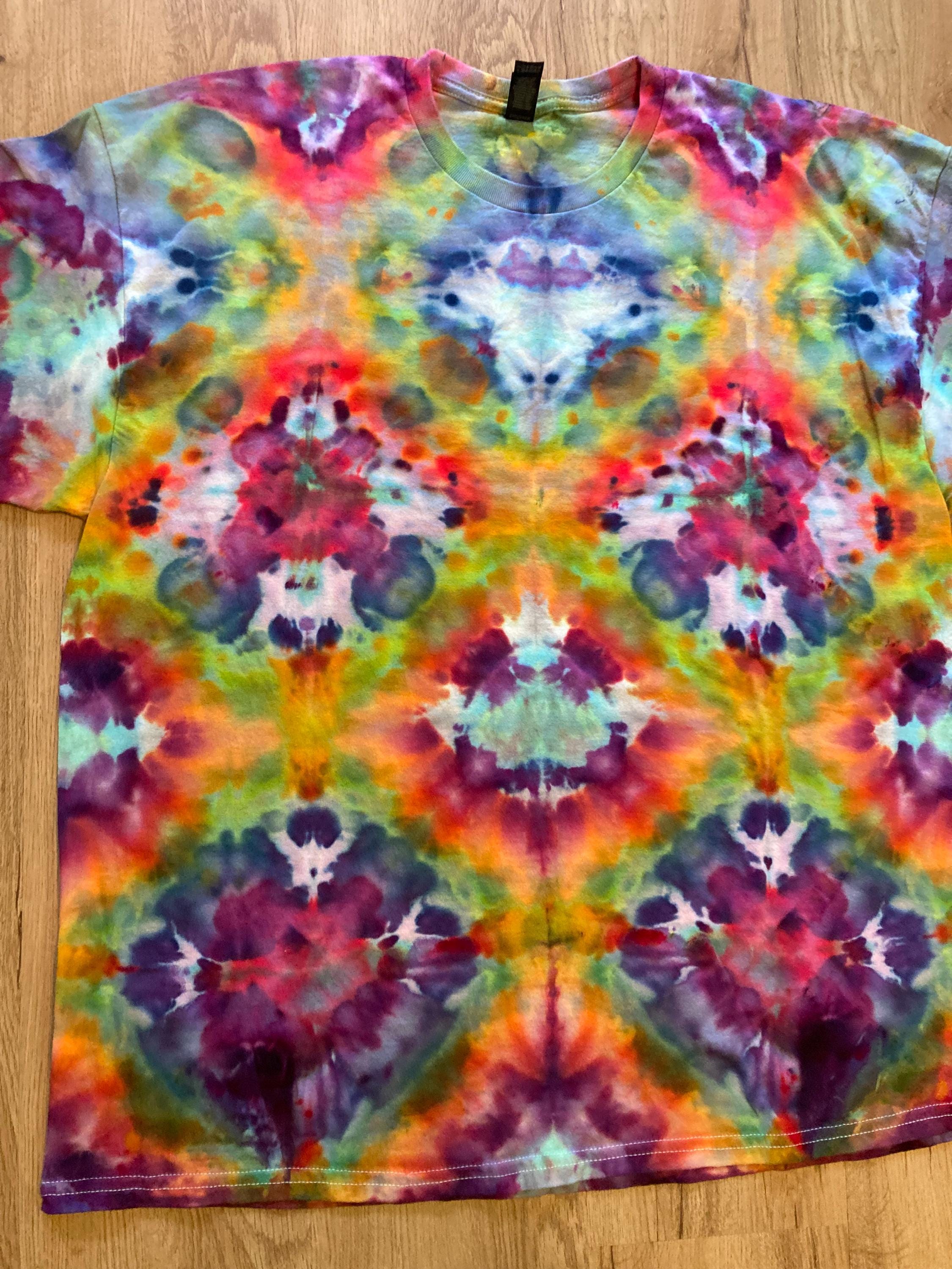 2Xl | fractal Tie Dye Shirt | Psychedelic T Shirt | Galaxy Ice Dye Shirt | Festival Shirt | Mandala Psytrance Shirt | Geode Tie Dye