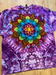 2Xl | Lotus Tie Dye Shirt | Psychedelic T Shirt | Galaxy Ice Dye Shirt | Festival Shirt | Mandala Psytrance Shirt | Geode Tie Dye