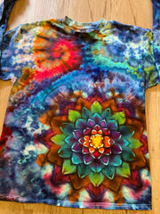 Large Shirt | Handmade Special Mandala Shirt | Trippy Tie Dye | Lotus Flower Shirt | Oversized Tee| Psychedelic Shirt | Long Sleeve Yoga Tee