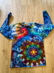 Large Shirt | Handmade Special Mandala Shirt | Trippy Tie Dye | Lotus Flower Shirt | Oversized Tee| Psychedelic Shirt | Long Sleeve Yoga Tee