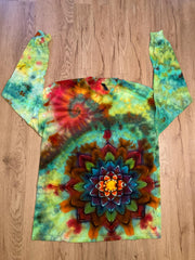 Large Shirt | Handmade Special Mandala Shirt | Trippy Tie Dye | Lotus Flower Shirt | Oversized Tee| Psychedelic Shirt | Long Sleeve Yoga Tee